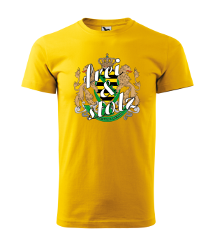 T-Hemd "frei & stolz", lieferbar in S-3XL und 7 Farben